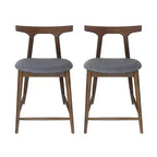 Christopher Knight Home Wanda Mid-Century Modern Rubberwood Upholstered Counter Stools (Set of 2)
