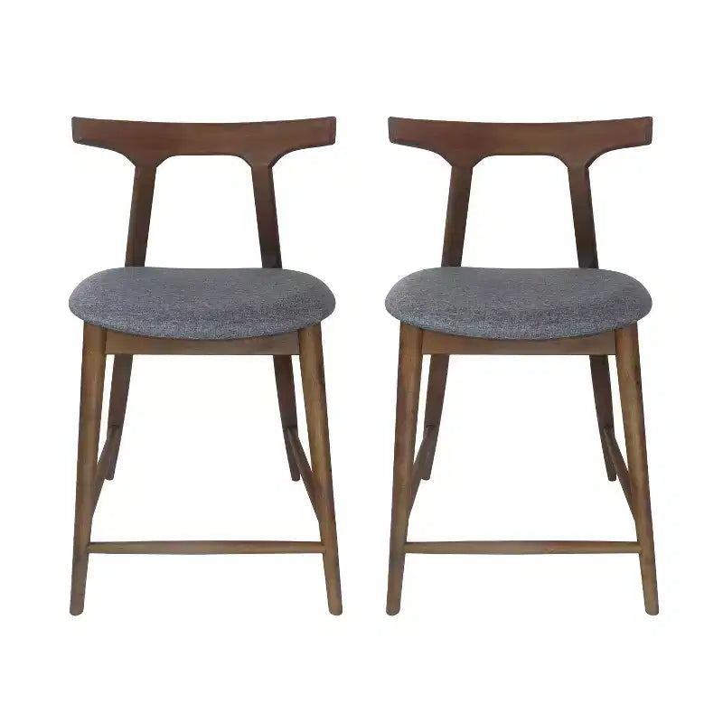 Christopher Knight Home Wanda Mid-Century Modern Rubberwood Upholstered Counter Stools (Set of 2)