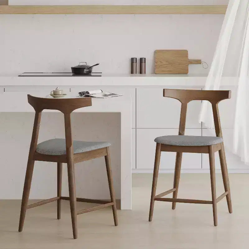 Christopher Knight Home Wanda Mid-Century Modern Rubberwood Upholstered Counter Stools (Set of 2)