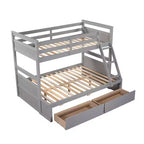 Luxystar Twin Over Full Convertible Bunk Bed With 2 Storage Drawers