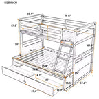 Luxystar Twin Over Full Convertible Bunk Bed With 2 Storage Drawers