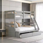 Luxystar Twin Over Full Convertible Bunk Bed With 2 Storage Drawers