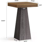 Lantine Square Bar Table, 39.96 High Pub Table, Small Home Bar Unit for Dining, Coffee, Cocktail, Small Space, Kitchen, (Only Table)