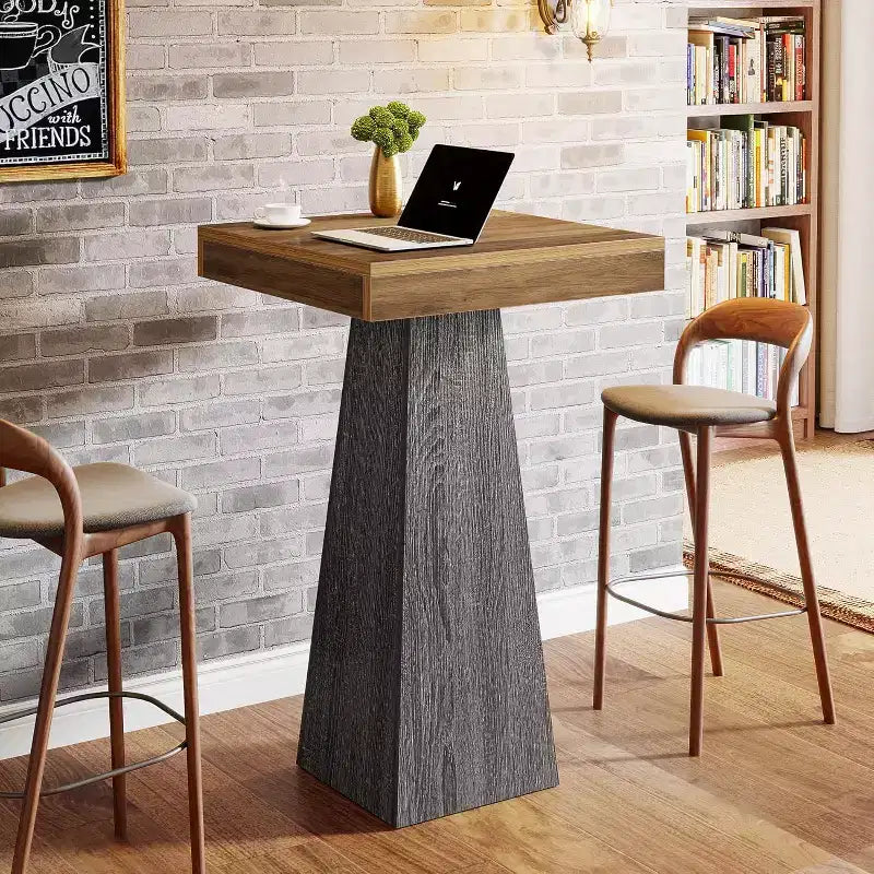 Lantine Square Bar Table, 39.96 High Pub Table, Small Home Bar Unit for Dining, Coffee, Cocktail, Small Space, Kitchen, (Only Table)