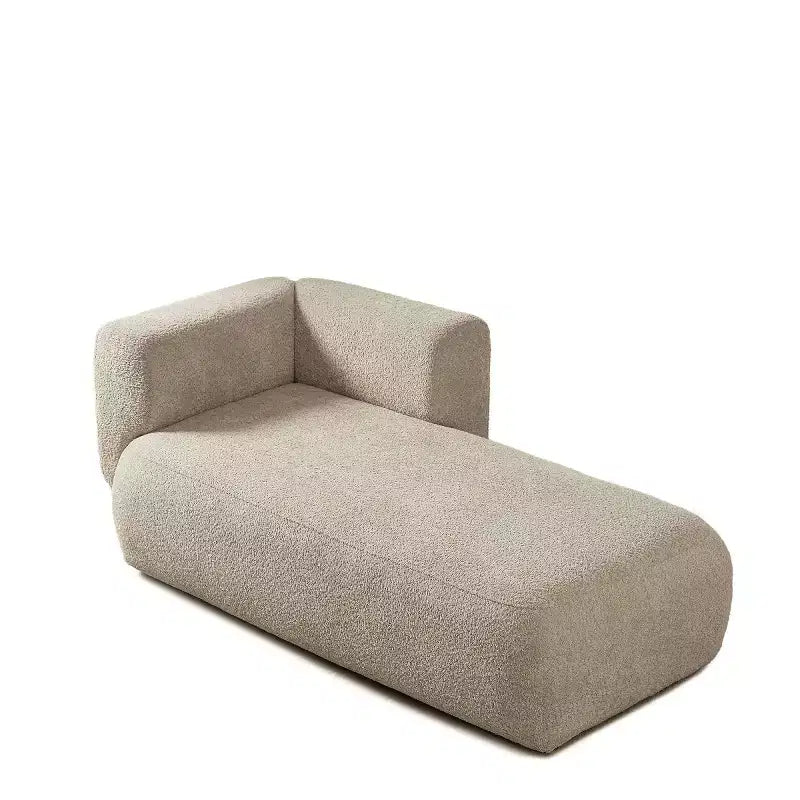 Chaise longue moderne rembourrée en mousse haute densité, assise élégante et stylée, canapé douillet en bouclé pour salon ou chambre-Panipeachy
