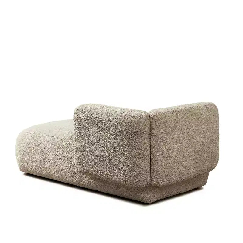 Chaise longue moderne rembourrée en mousse haute densité, assise élégante et stylée, canapé douillet en bouclé pour salon ou chambre-Panipeachy