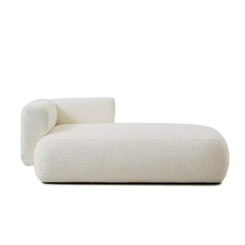 Chaise longue moderne rembourrée en mousse haute densité, assise élégante et stylée, canapé douillet en bouclé pour salon ou chambre-Panipeachy