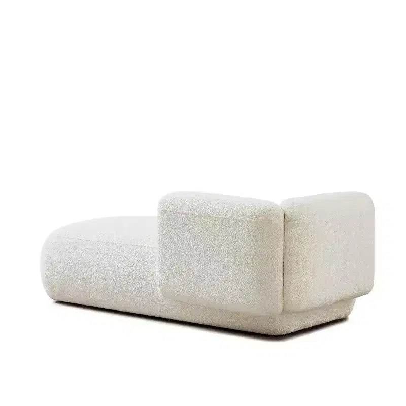 Chaise longue moderne rembourrée en mousse haute densité, assise élégante et stylée, canapé douillet en bouclé pour salon ou chambre-Panipeachy