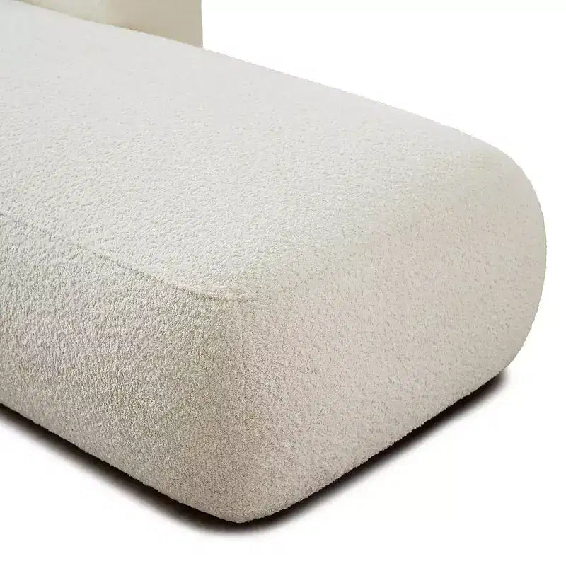 Chaise longue moderne rembourrée en mousse haute densité, assise élégante et stylée, canapé douillet en bouclé pour salon ou chambre-Panipeachy