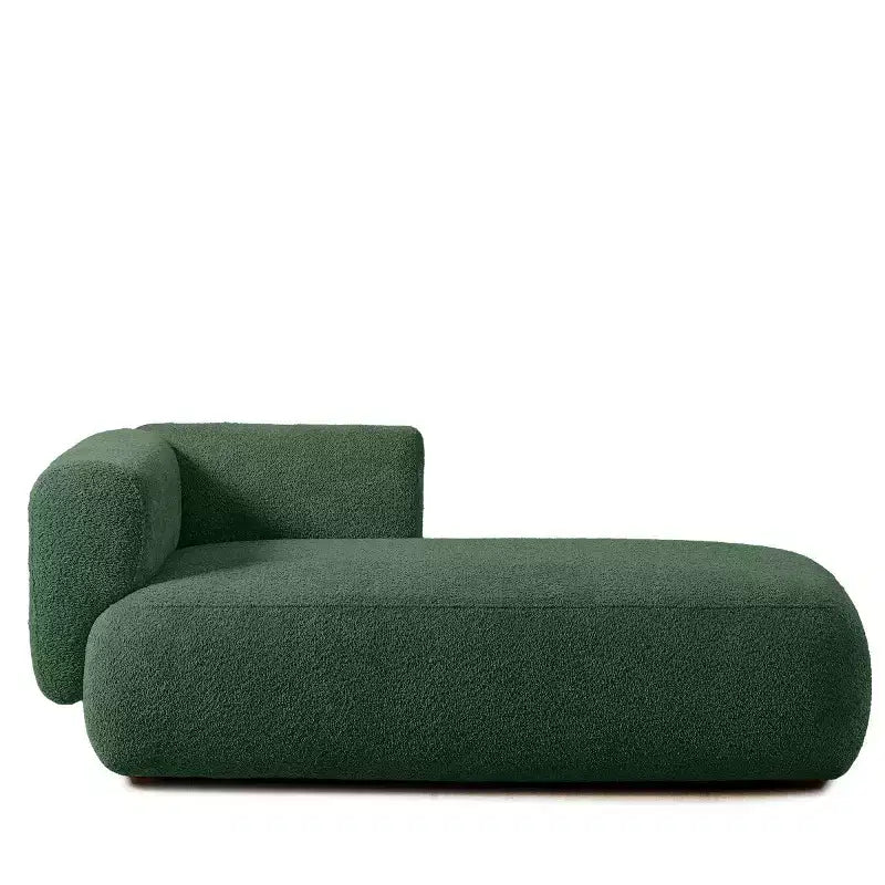 Chaise longue moderne rembourrée en mousse haute densité, assise élégante et stylée, canapé douillet en bouclé pour salon ou chambre-Panipeachy