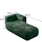 Chaise longue moderne rembourrée en mousse haute densité, assise élégante et stylée, canapé douillet en bouclé pour salon ou chambre-Panipeachy