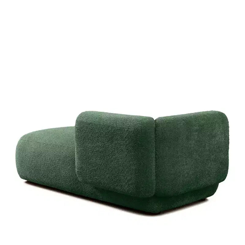 Chaise longue moderne rembourrée en mousse haute densité, assise élégante et stylée, canapé douillet en bouclé pour salon ou chambre-Panipeachy