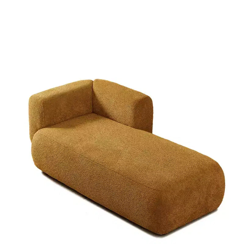 Chaise longue moderne rembourrée en mousse haute densité, assise élégante et stylée, canapé douillet en bouclé pour salon ou chambre-Panipeachy