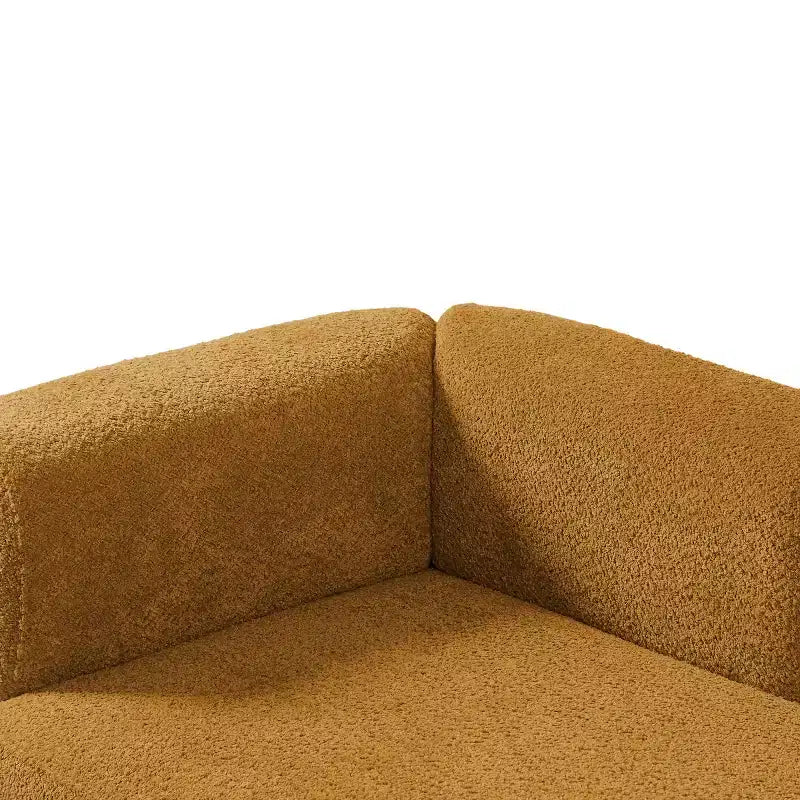 Chaise longue moderne rembourrée en mousse haute densité, assise élégante et stylée, canapé douillet en bouclé pour salon ou chambre-Panipeachy
