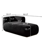 Chaise longue moderne rembourrée en mousse haute densité, assise élégante et stylée, canapé douillet en bouclé pour salon ou chambre-Panipeachy