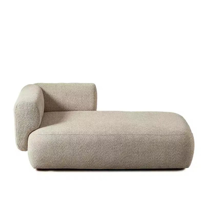 Chaise longue moderne rembourrée en mousse haute densité, assise élégante et stylée, canapé douillet en bouclé pour salon ou chambre-Panipeachy
