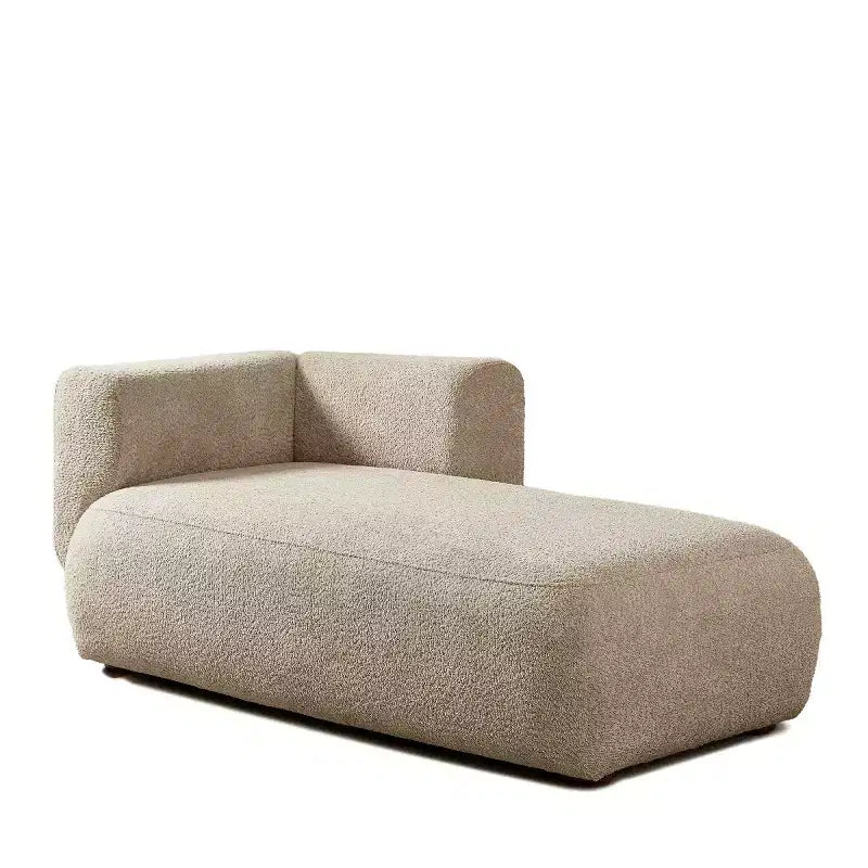 Chaise longue moderne rembourrée en mousse haute densité, assise élégante et stylée, canapé douillet en bouclé pour salon ou chambre-Panipeachy