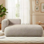 Chaise longue moderne rembourrée en mousse haute densité, assise élégante et stylée, canapé douillet en bouclé pour salon ou chambre-Panipeachy