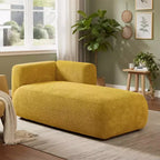 Chaise longue moderne rembourrée en mousse haute densité, assise élégante et stylée, canapé douillet en bouclé pour salon ou chambre-Panipeachy