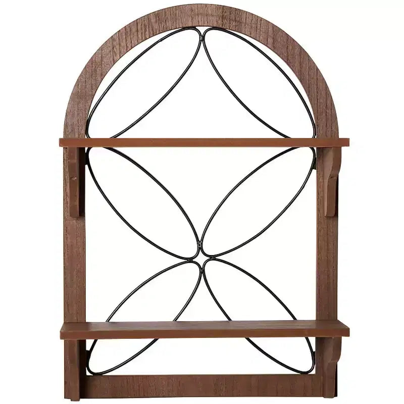 The Lakeside Collection Decorative Wood-Like Console Table or Matching Shelf with Metal Scroll -