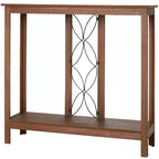 The Lakeside Collection Decorative Wood-Like Console Table or Matching Shelf with Metal Scroll -