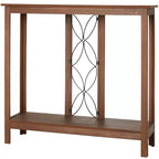 The Lakeside Collection Decorative Wood-Like Console Table or Matching Shelf with Metal Scroll -