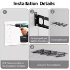 Lot de 2 étagères de garage, étagères murales de rangement de garage, étagères flottantes, étagères murales robustes de 2 x 1,8 m, étagères murales métalliques