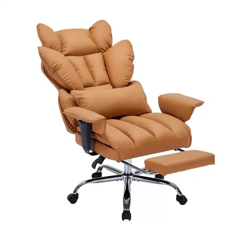 Big and Tall Office Chair w/Footrest, High Back Executive Desk Chair, 155ReclineLumbar Support Pillow, Faux Leather Gaming Chairs for Home