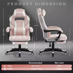 Coolmee Fauteuil de Bureau Grand Format, Chaise de Gaming en Cuir à Dossier Haut avec Repose-Pieds, Chaise d'Ordinateur Ergonomique avec Soutien Lombaire et Appui-Tête
