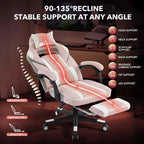 Coolmee Fauteuil de Bureau Grand Format, Chaise de Gaming en Cuir à Dossier Haut avec Repose-Pieds, Chaise d'Ordinateur Ergonomique avec Soutien Lombaire et Appui-Tête