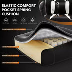 Coolmee Fauteuil de Bureau Grand Format, Chaise de Gaming en Cuir à Dossier Haut avec Repose-Pieds, Chaise d'Ordinateur Ergonomique avec Soutien Lombaire et Appui-Tête