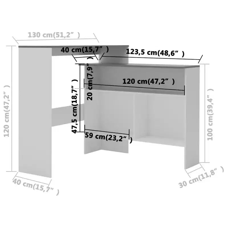 vidaXL Table de bar Table haute Table de bistrot pour cuisine avec 2 plateaux de table