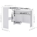 vidaXL Table de bar Table haute Table de bistrot pour cuisine avec 2 plateaux de table