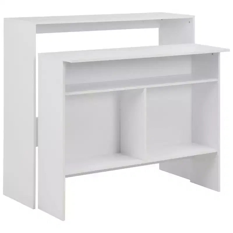 vidaXL Table de bar Table haute Table de bistrot pour cuisine avec 2 plateaux de table