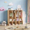 4-Section Classroom Coat Locker with 4 Cubbies, Daycare Cubby Storage Organizer with 8 Hooks for Home, Nursery, School,Kindergarten