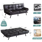Dyonery Canapé-lit Futon Convertible 71", Canapé Futon Confortable, Canapé-lit Inclinable en Mousse à Mémoire de Forme pour Salon, Bureau, Appartement