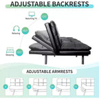 Dyonery Canapé-lit Futon Convertible 71", Canapé Futon Confortable, Canapé-lit Inclinable en Mousse à Mémoire de Forme pour Salon, Bureau, Appartement