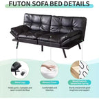 Dyonery Canapé-lit Futon Convertible 71", Canapé Futon Confortable, Canapé-lit Inclinable en Mousse à Mémoire de Forme pour Salon, Bureau, Appartement