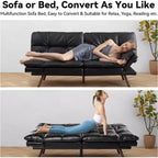 Dyonery Canapé-lit Futon Convertible 71", Canapé Futon Confortable, Canapé-lit Inclinable en Mousse à Mémoire de Forme pour Salon, Bureau, Appartement