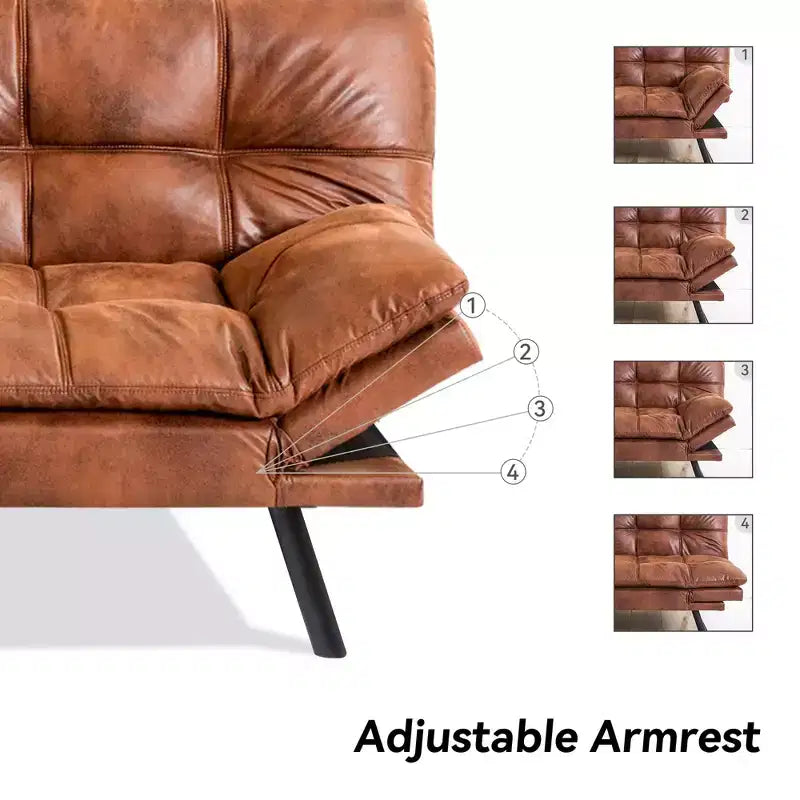 Dyonery Canapé-lit Futon Convertible 71", Canapé Futon Confortable, Canapé-lit Inclinable en Mousse à Mémoire de Forme pour Salon, Bureau, Appartement