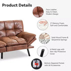 Dyonery Canapé-lit Futon Convertible 71", Canapé Futon Confortable, Canapé-lit Inclinable en Mousse à Mémoire de Forme pour Salon, Bureau, Appartement