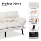 Dyonery Canapé-lit Futon Convertible 71", Canapé Futon Confortable, Canapé-lit Inclinable en Mousse à Mémoire de Forme pour Salon, Bureau, Appartement