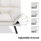 Dyonery Canapé-lit Futon Convertible 71", Canapé Futon Confortable, Canapé-lit Inclinable en Mousse à Mémoire de Forme pour Salon, Bureau, Appartement