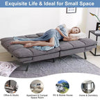 Dyonery Canapé-lit Futon Convertible 71", Canapé Futon Confortable, Canapé-lit Inclinable en Mousse à Mémoire de Forme pour Salon, Bureau, Appartement