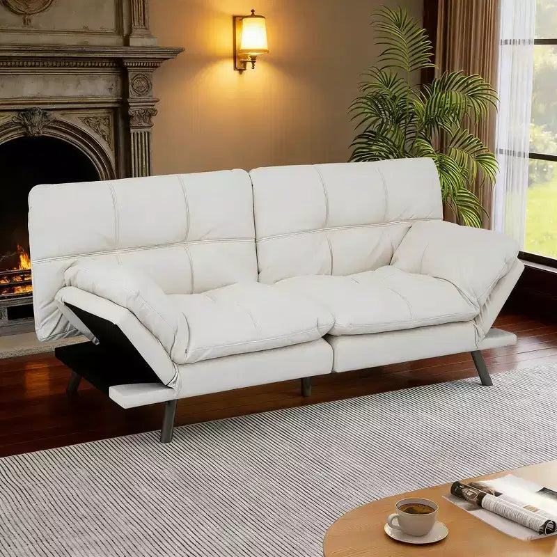 Dyonery Canapé-lit Futon Convertible 71", Canapé Futon Confortable, Canapé-lit Inclinable en Mousse à Mémoire de Forme pour Salon, Bureau, Appartement