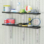 Kit de 4 étagères verticales Suncast pour abri de jardin, montage mural peu encombrant, rangement extérieur, noir