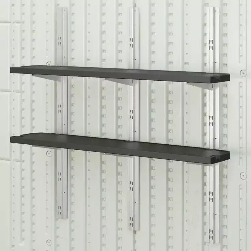 Kit de 4 étagères verticales Suncast pour abri de jardin, montage mural peu encombrant, rangement extérieur, noir