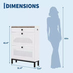 Shoe Storage Cabinet with 2 Flip Drawer, Shoes Organizer with with Top Drawer, Adjustable Shoe Rack