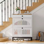 Shoe Storage Cabinet with 2 Flip Drawer, Shoes Organizer with with Top Drawer, Adjustable Shoe Rack