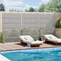 MAYEERTY Grid Gray Galvanized Steel Room Divider, 72x47x16, 6-Piece Durable Privacy Screen
